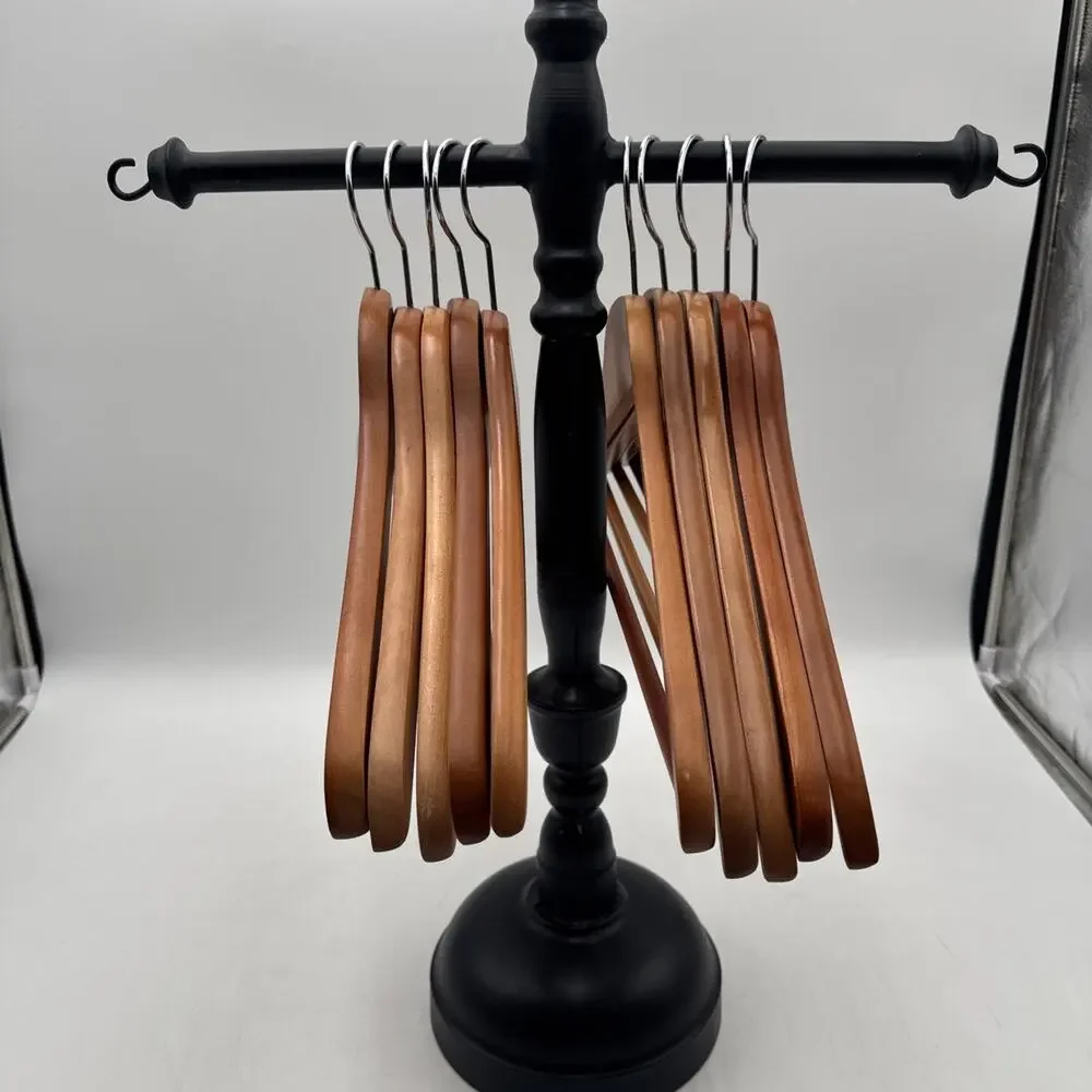 Lot Of 10 Beautiful Wood Hangers For Pants And Or Suits